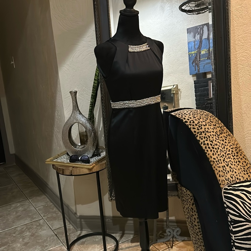 Black with rhinestone Calvin Klein dress